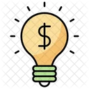 Signo De Dolar Bombilla Dinero Icon