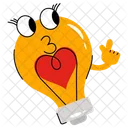 Bombilla De Luz De Corazon Creativa Luz Icon