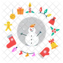 Boneco De Neve Icone Vetor Icon