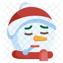 Boneco De Neve Doente Cara Doente Emoji Icon