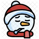 Boneco De Neve Doente Cara Doente Emoji Icon