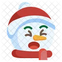 Boneco De Neve Rindo Rindo Divertido Icon