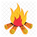 Burning Wood Log Fire Bonfire Icon