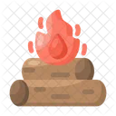 Bonfire Camping Firewood Icon