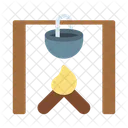 Bonfire Food Cooking Icon