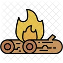 Bonfire Wood Camping Icon