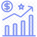 Icone De Linha Duotonica De Bonus De Desempenho Ícone
