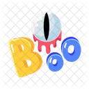 Spooky Eye Boo Word Creepy Eye Icon