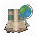 Book And Globe Globe Study Icon