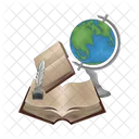 Book And Globe Globe Study Icon