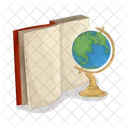 Book and globe  Icon