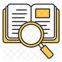Book and magnifying glass  Icon