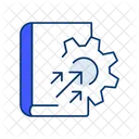 Book Cog Icon Knowledge Management Organization Icono