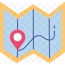 Book Paper Map With Pin Travelguide Destinationsale Icon