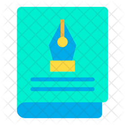 Book Pen Icon - Download in Flat Style