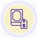 Book Price Line Icon Icon