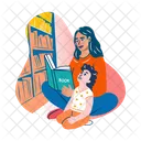 Book Reading Storytelling Motherhood Icon