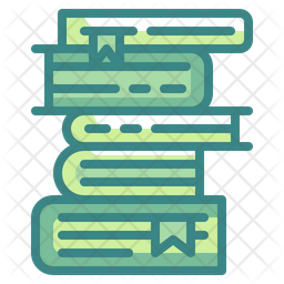 Book Stacks Icon - Download in Colored Outline Style