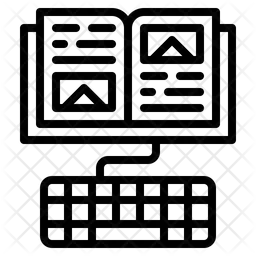 Book With Keyboard  Icon