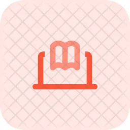 Book With Laptop  Icon