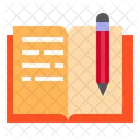 Book With Pencil  Icon