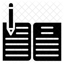 Book Writing Icon - Download in Glyph Style