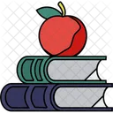 Books and apple  Icon