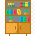 Bookshelf Books Cabinet Icon