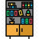 Bookshelf Books Cabinet Icon