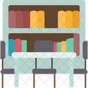 Bookshelves Library Interior Icon