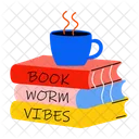 Bookworm Reading Typography Icon