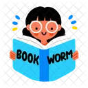 Bookworm Bibliophile Reading Icon