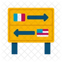 Border Crossing Sign Border Crossing Direction Board Icon