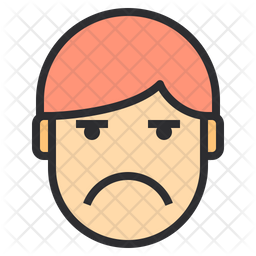 Boring Emotion Face Emoji Icon - Download in Colored Outline Style