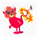 Boses Feuer Teufel Monster Symbol