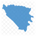 보스니아 헤르체고비나 지도 국가 아이콘
