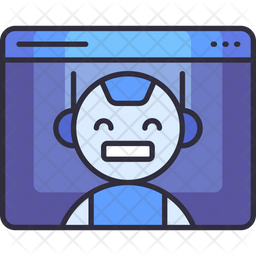 Bot Icon - Download in Colored Outline Style