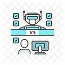 Bot rpa vs funcionário  Ícone
