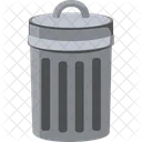 Bote de basura metalico  Icono