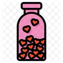 Botella de corazoncitos  Icono