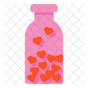 Botella de corazoncitos  Icono