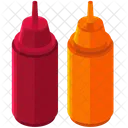 Ketchup Mostaza Botella Icono