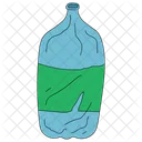 Botella de plástico arrugada  Icono