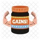 Botella De Suplemento Musculos Fitness Icono