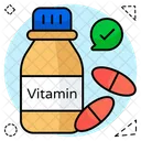 Botella De Vitaminas Tarro De Vitaminas Suplemento Icon