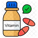 Botella De Vitaminas Tarro De Vitaminas Suplemento Icon