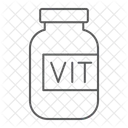 Píldoras de salud del suplemento de la botella de vitamina  Icono
