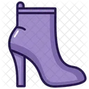 Botines de terciopelo morado Zapatos planos de mujer  Icono