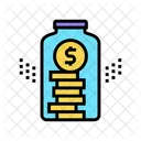 Coins Glass Bottle Icon