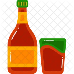 Bottle and glasses  Icon